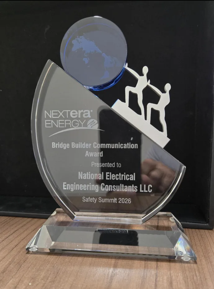 NextEra Energy Bridge Builder Communication Award trophy presented to NEEC